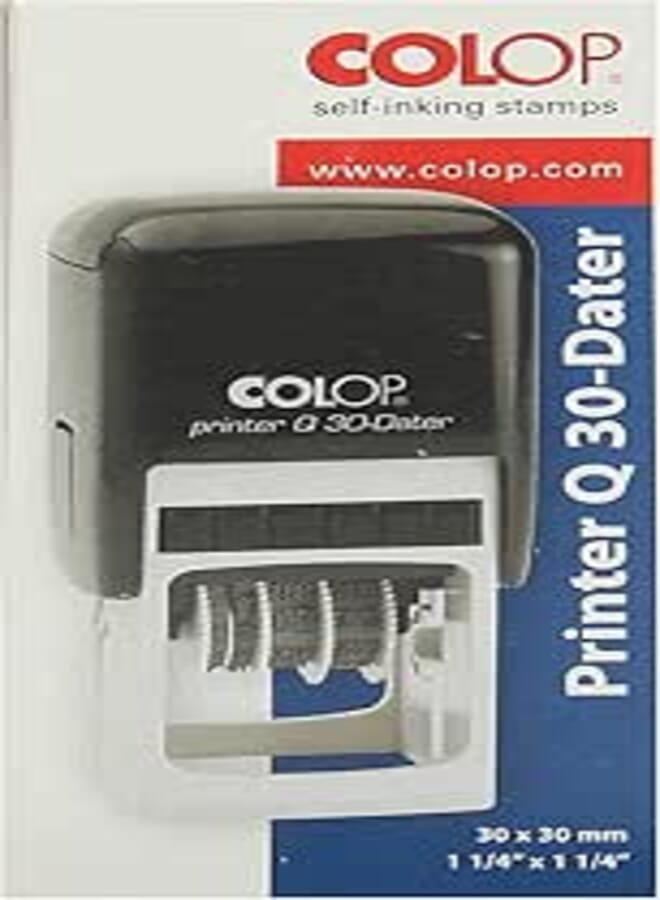 Colop printer q30 squared date stamp, 30x30 mm